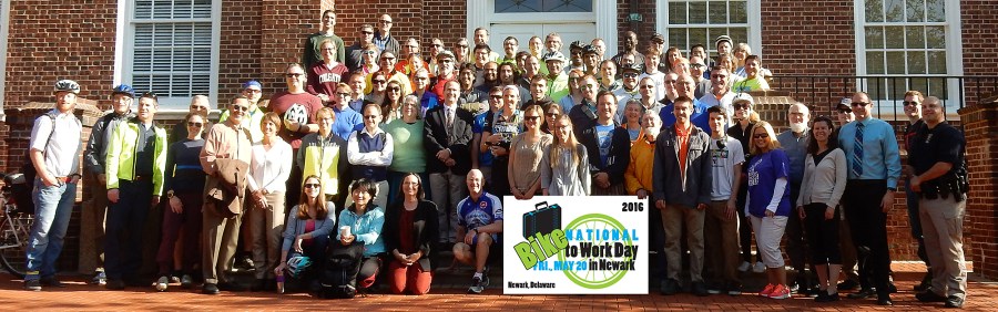 group photo at 2016 Bike to Work Day event