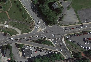 aerial view of Cleveland Ave.-Paper Mill Rd. intersection
