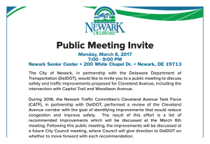 public meeting notice from the City of Newark