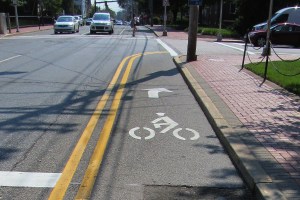 photo of contraflow lane