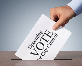 Upcoming Vote for City Council graphic