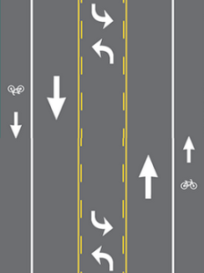 graphic of road diet configuration