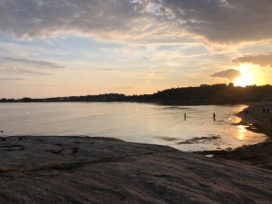 photo of sun over the horizon at seaside