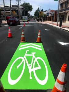 photo of newly applied greenbacked sharrow