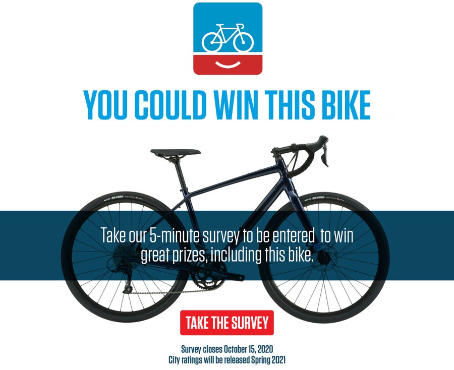 You could win this bike. Take our 5-minute survey to be entered to win great prizes, including this bike.