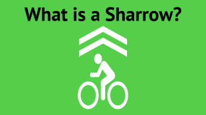 What is a Sharrow? title frame showing sharrow symbol