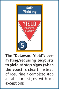 excerpt from BikeNewark’s BFDA brochure that highlights safe yielding