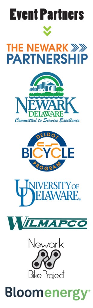 Event Partners: The Newark Partnership, City of Newark, DelDOT, UD, WILMAPCO, Newark Bike Project, Bloom Energy