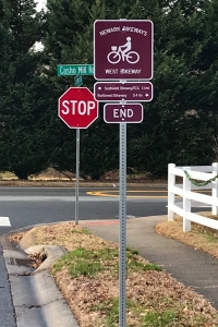 photo of signage at end of West Bikeway