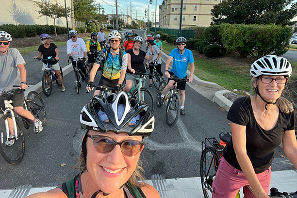 photo of First Friday riders on Pomeroy Trail