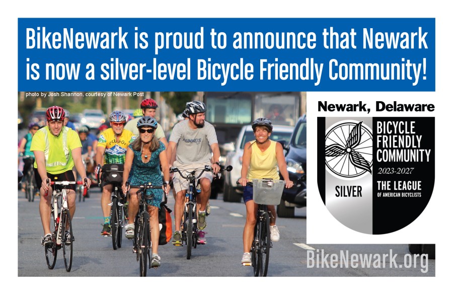 BikeNewark is proud to announce that Newark is now a silver-level Bicycle Friendly Community!