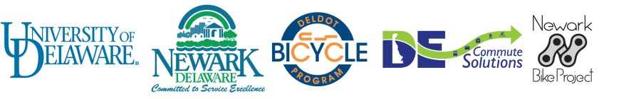 Bike to Work Day partner logos: UD, City of Newark, DelDOT, Delaware Commute Solutions, and Newark Bike Project