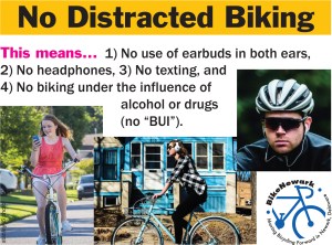 No Distracted Biking card