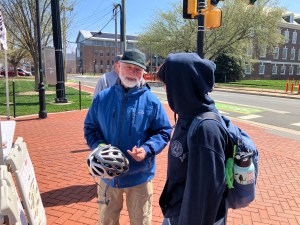 photo of Bob McBride and student
