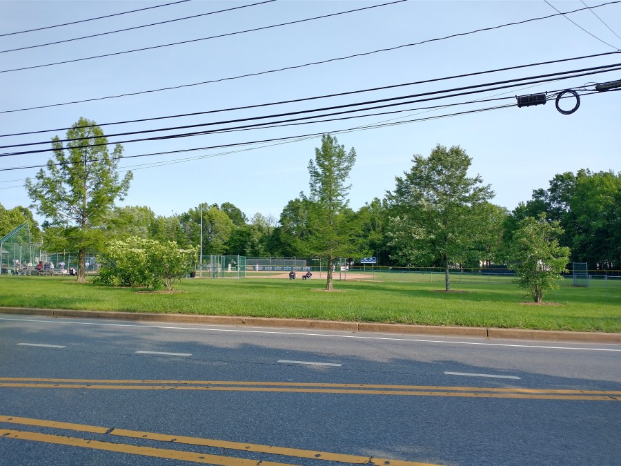 The baseball field at Leroy C. Hill Park.