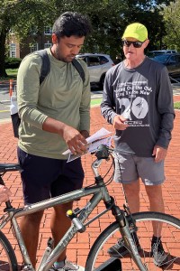 photo of Mark Deshon giving out some safety information